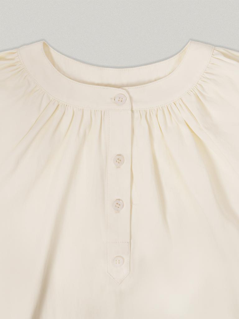 FOLNUA Lier Henry Neck Blouse (Cream)
