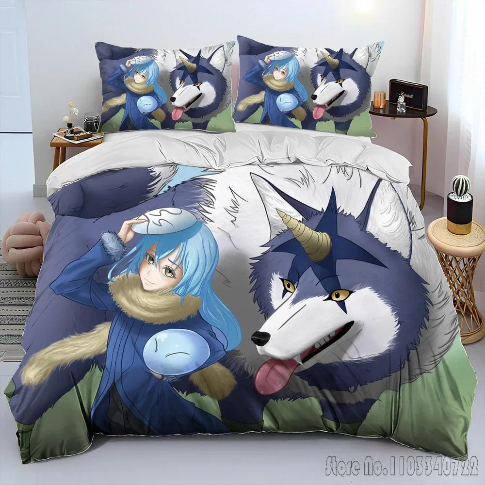 I Got Reincarnated As A Slime Anime Comforter Duvet Cover Set HD Comforter Cover for Kids Bedding Sets Bedclothes Bedroom Decor