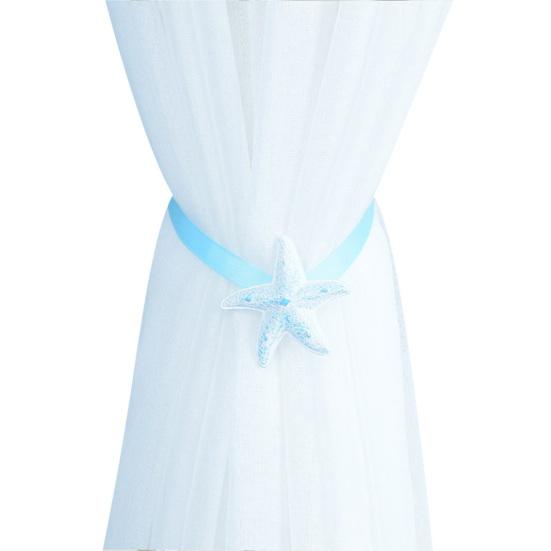 

Магнитная пряжка для штор с морской звездой, держатель для подхвата, зажим для декора спальни синий