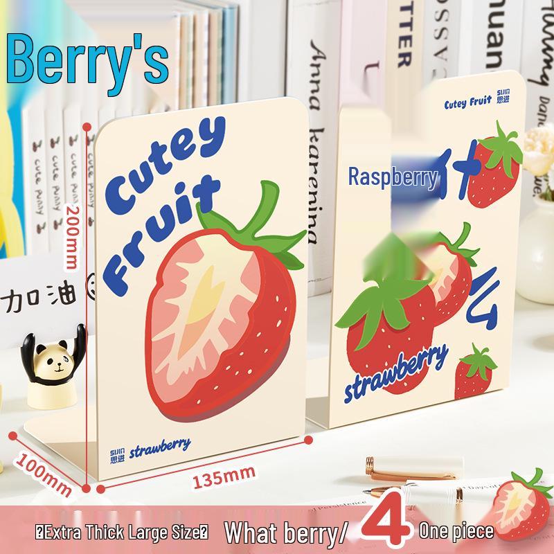 Cute Metal Bookends for Students - Book Clips & Desktop Storage Supports