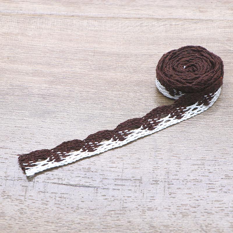 White Lace Trim with Colored Cotton Edges for DIY Decorative Tablecloths, Curtains, and Sofas
