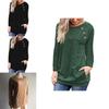 Stylish Women's Pullover Long Sleeve Solid Button Sweatshirt Top For Casual Wear