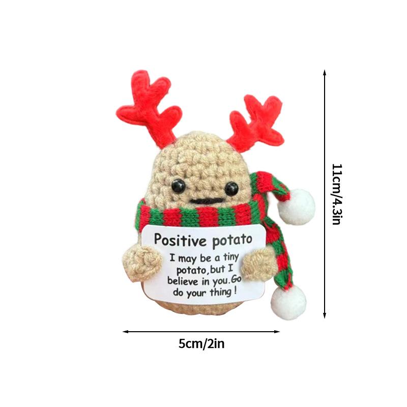 Crochet Positive Handmade Dolls Christmas Knitting Doll Plush Wool Knitting Doll With Greeting Card Creative  New Year Gift