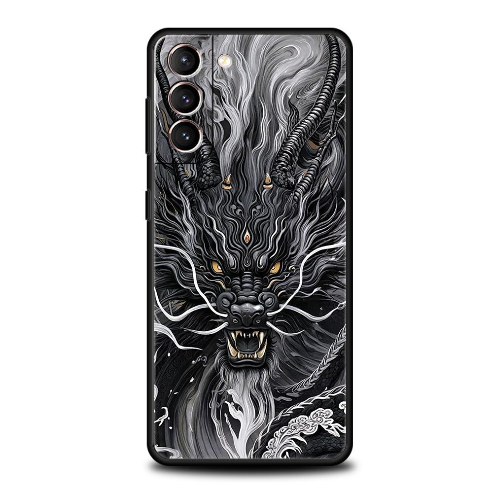 Chinoiserie Loong Flower Dragon Phone Case Cover for Samsung Galaxy S26 S25 S24 S23 S22 S20 S21 FE Ultra S25 Edge Plus Soft TPU