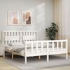 VidaXL Bed Frame with Headboard White 160x200 Cm Solid Wood 3192437