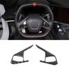 Black Soft Carbon fiber Steering Wheel Button sticker cover For Corvette C8 20+