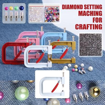 Máquina Manual de Aplicação de Miçangas com Kit de Ferramentas para Fixação de Miçangas Sem Furo para Joias, Roupas, Bolsas, Sapatos e Chapéus DIY