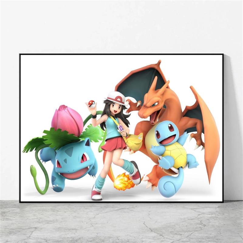 Anime Canvas Paintings Pokemon Ash Ketchum Pikachu Poster Wall Decorative Brings Endless Joy Show The Cozy Home Atmosphere
