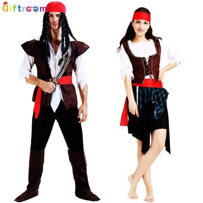 Lirt tume nowy kostium do odgrywania ról na Halloween, kostium pirata, kostium pirata z Karaibów
