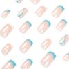 Nagelkunststück Tragenagel, Französische weiß-blaue Farbkombination Linie wellige Nagelkunststück Abnehmbares Nagelstück