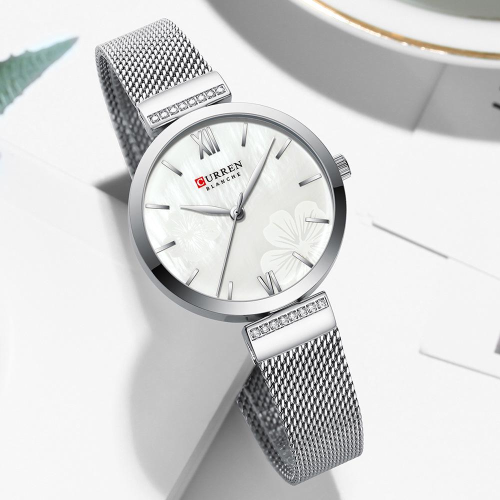 Curren 9067 Wasserdichte Quarz-Modeuhr für Damen mit Netzarmband