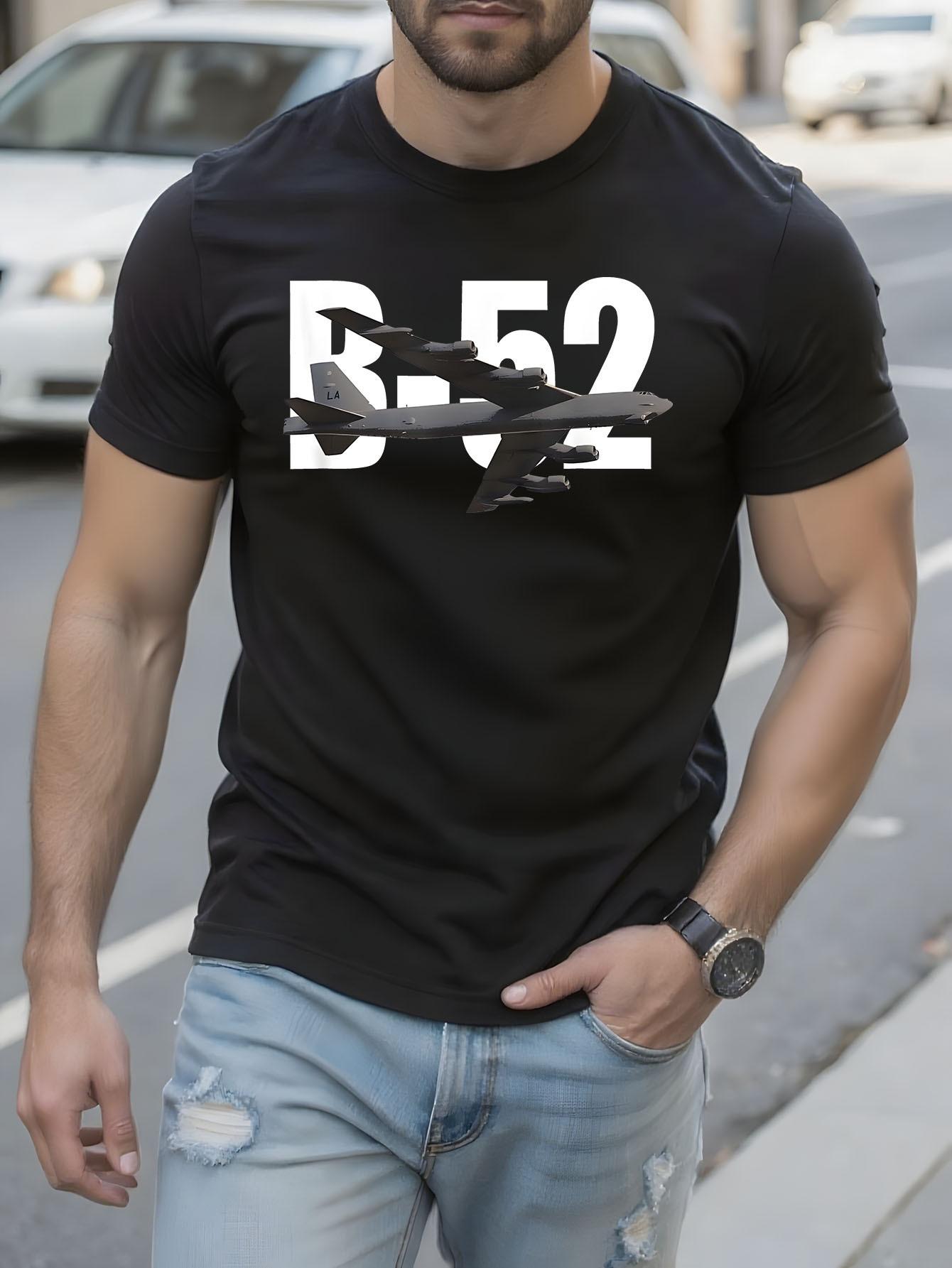 B52 Bomber Graphic Tshirt Black with White B52 Lettering ... S