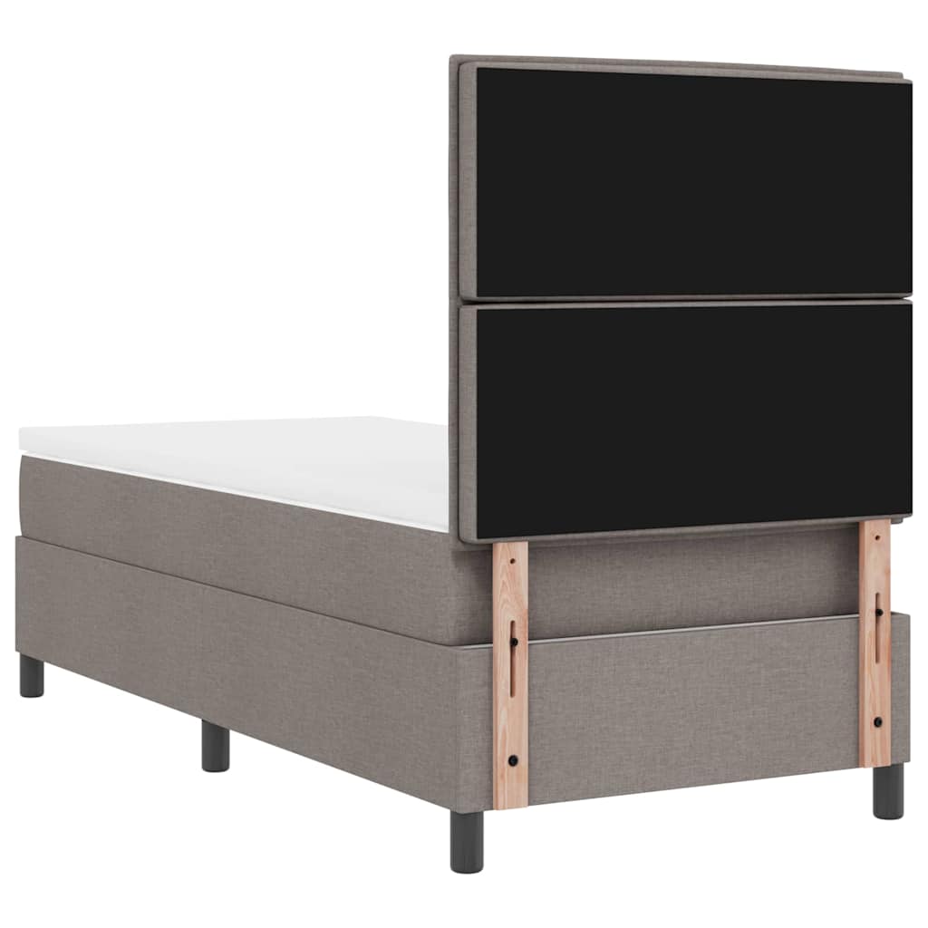 Boxspring Bed with LED Light Strips Taupe 80 x 200 cm Fabric