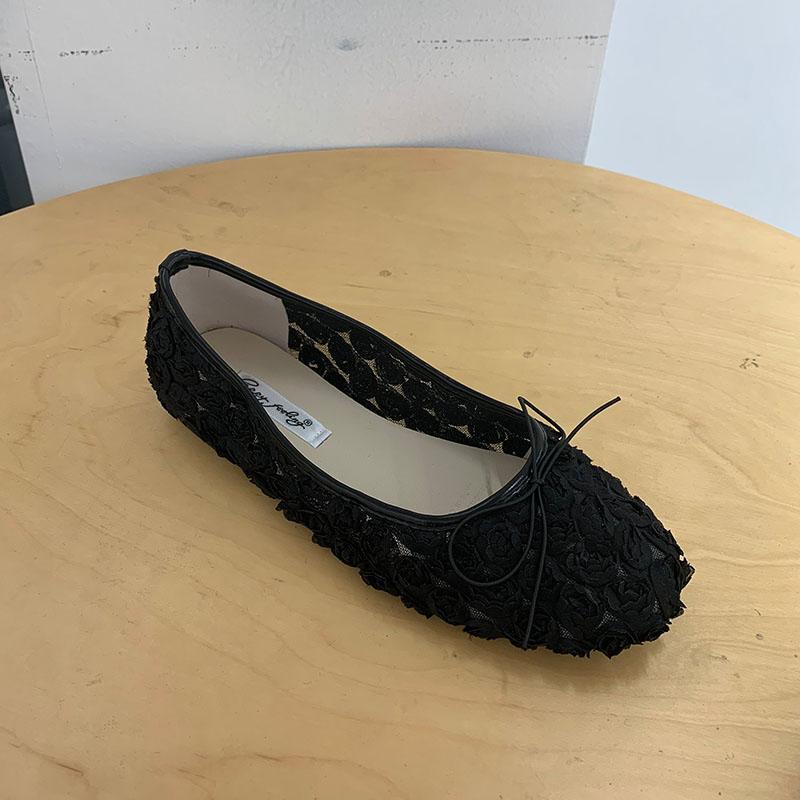 

Модная обувь с бантом-бабочкой, женские слипоны, женские балетки, весна-лето, женские, неглубокие, модные, с цветком, женские балетки 35 чёрный