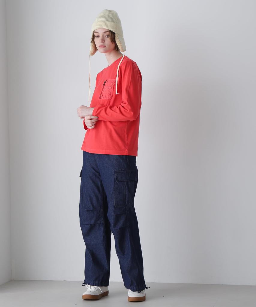 AVIREX L/S FADE WASH MA-1 POCKET Women's S 100 Red 783-4230605