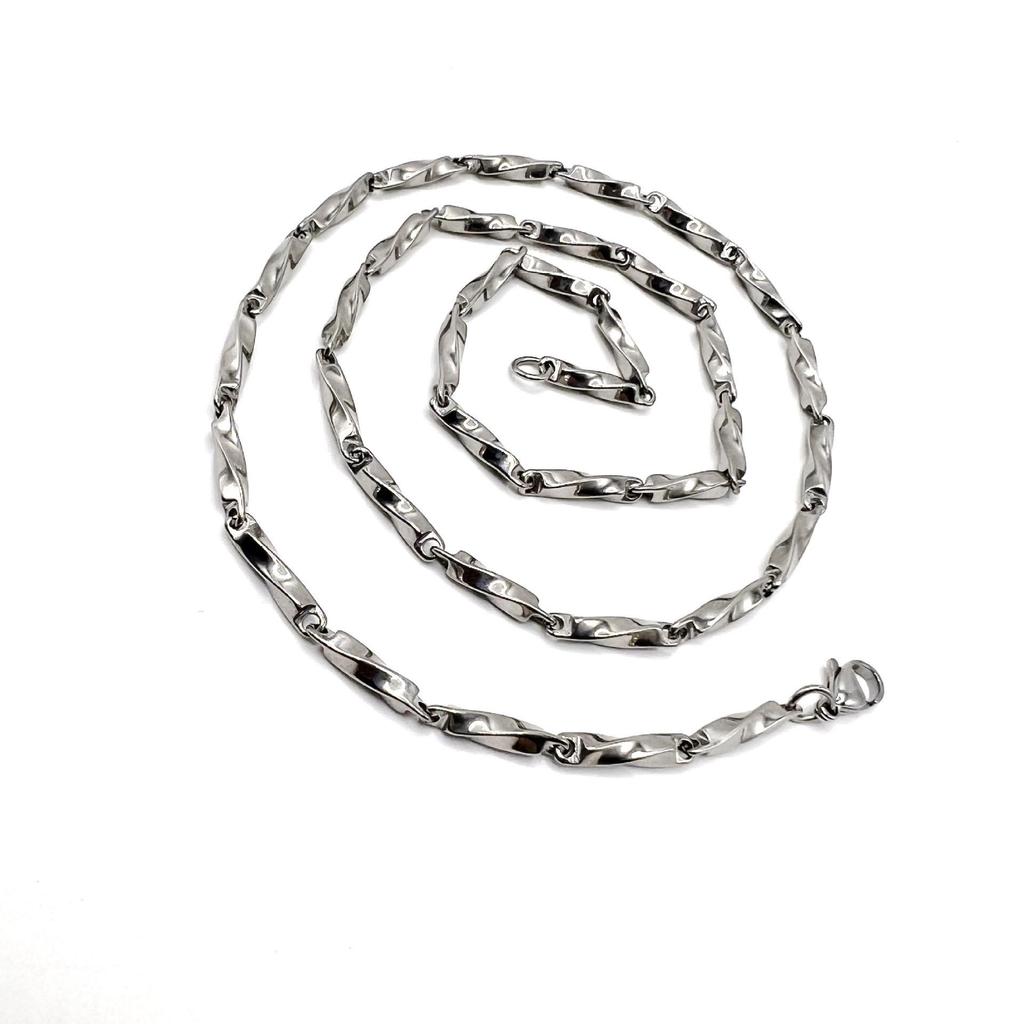 Men's Trendy Titanium Bamboo Chain Necklace – Simple, Versatile, Fashionable Hip Hop Style.