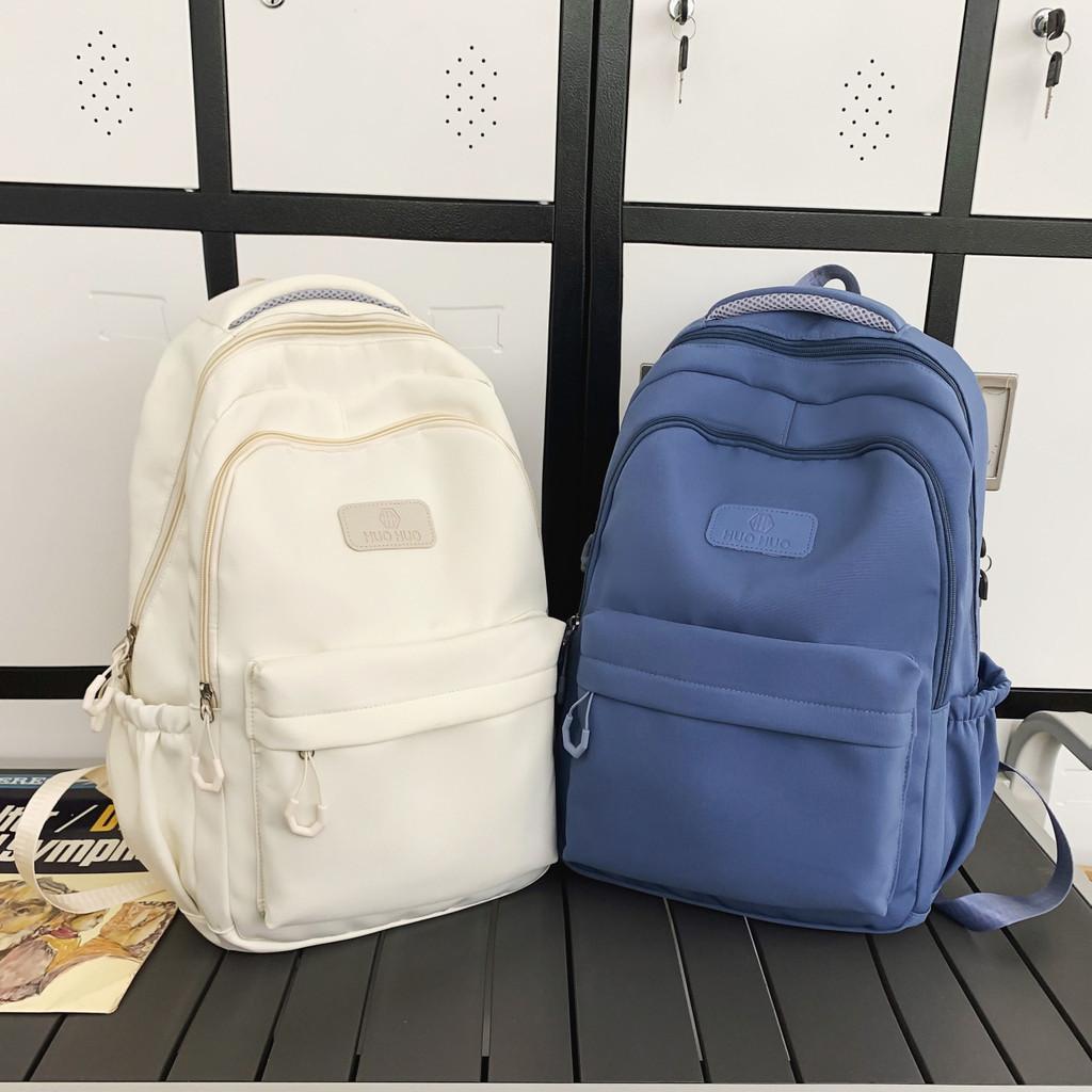 Stylish Unisex Korean Trendy Backpack For High School Students In Solid Colors