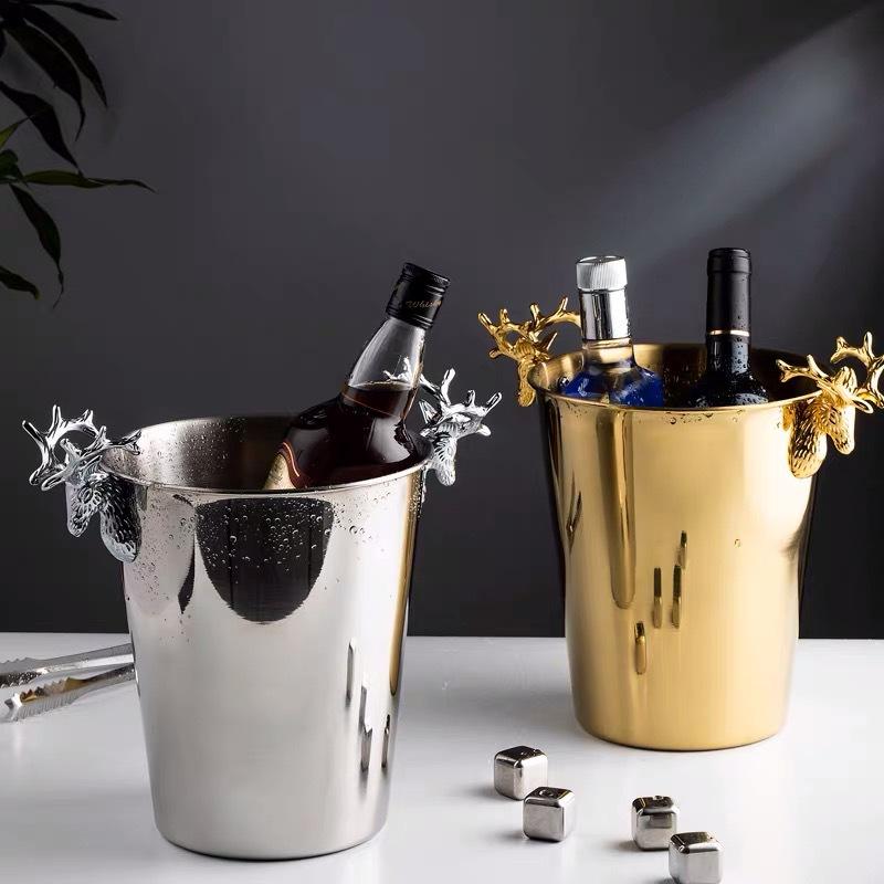 Stainless Steel Ice Bucket, Beer Cooler, Wine Utensils, Champagne Basin, Bar Accessories, Home Gathering Restaurant Decoration