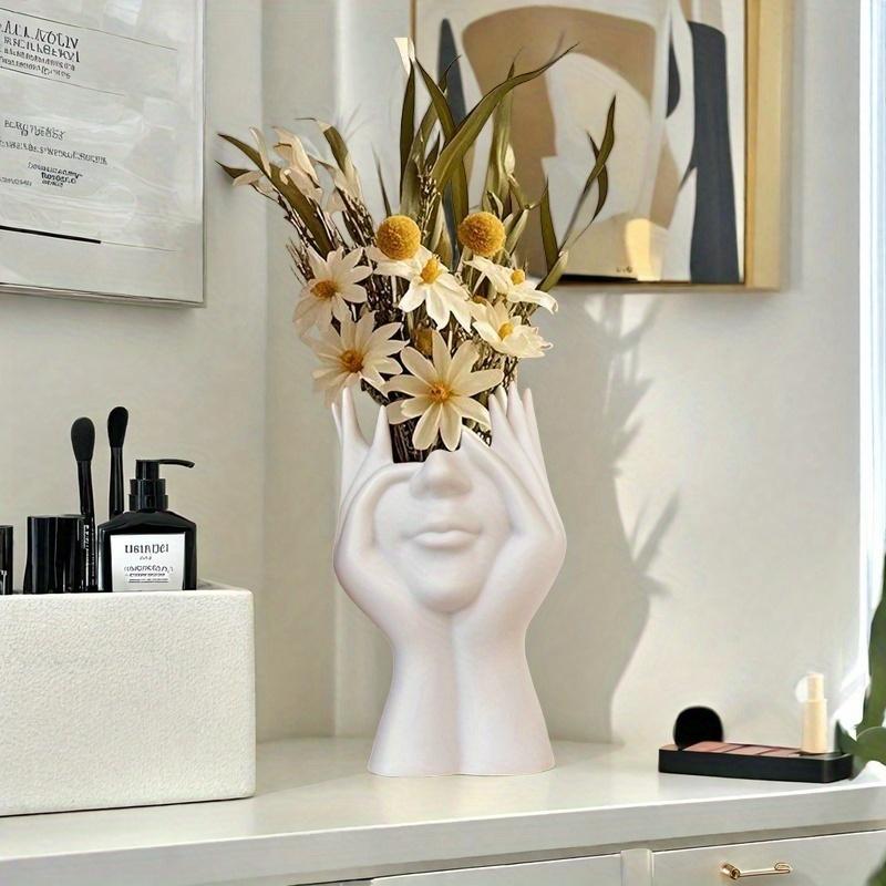 Modern Makeup Box with Mirror & Brush Holder. Elegant Heart Design, Large Capacity. For Vanity, Bathroom, or Desk.