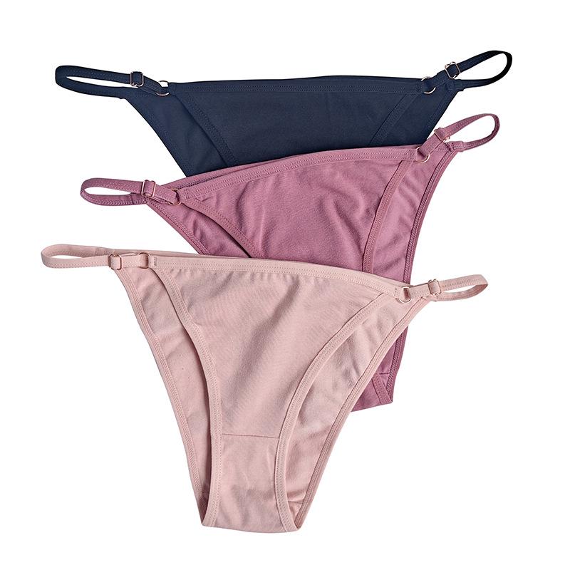 Comfortable Adjustable Pure Cotton Women's Sexy European & American Micro Thong - Everyday Brazilian Panties