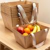 10 Stück Wasserdichter Korb für Geschenke Leeres Großhandel Geschenkkorb-Set mit Griff Kraftkarton-Tablett Geschenkboxen Party-Überraschung Handtasche Geschenk