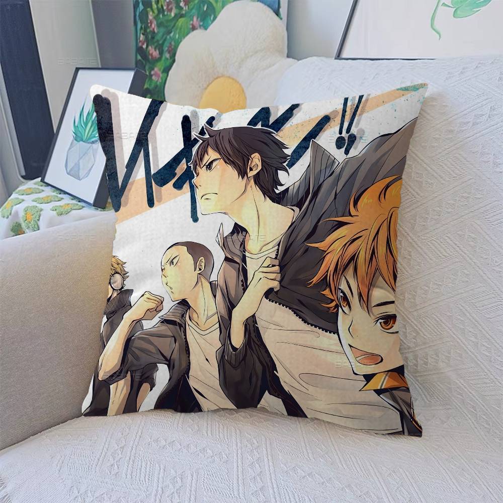 Haikyuus Anime Office Cushion Pillowcase Car Cushion Cover45X45CM Lumbar Pillowcase Sofa Pillowcover
