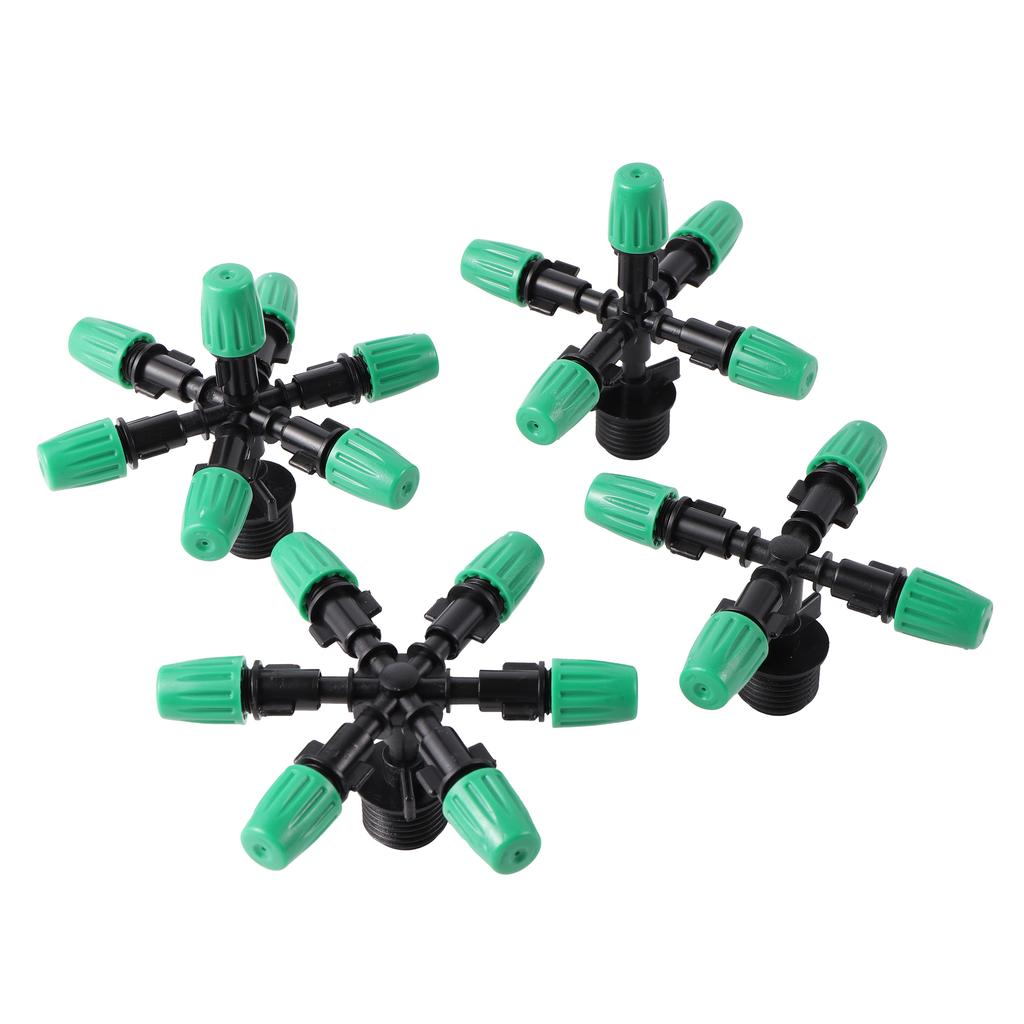 Misting Atomizing Sprayer Garden Irrigation Misting System Watering Supplies 4/5/6/7Way Fogger Nozzle with 1/2" Thread Connector