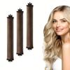3Pcs Suede Hair Curler with Hooks, Rubber, Heat-Free, Thickened 3cm Large Wave Lazy Hair Curler