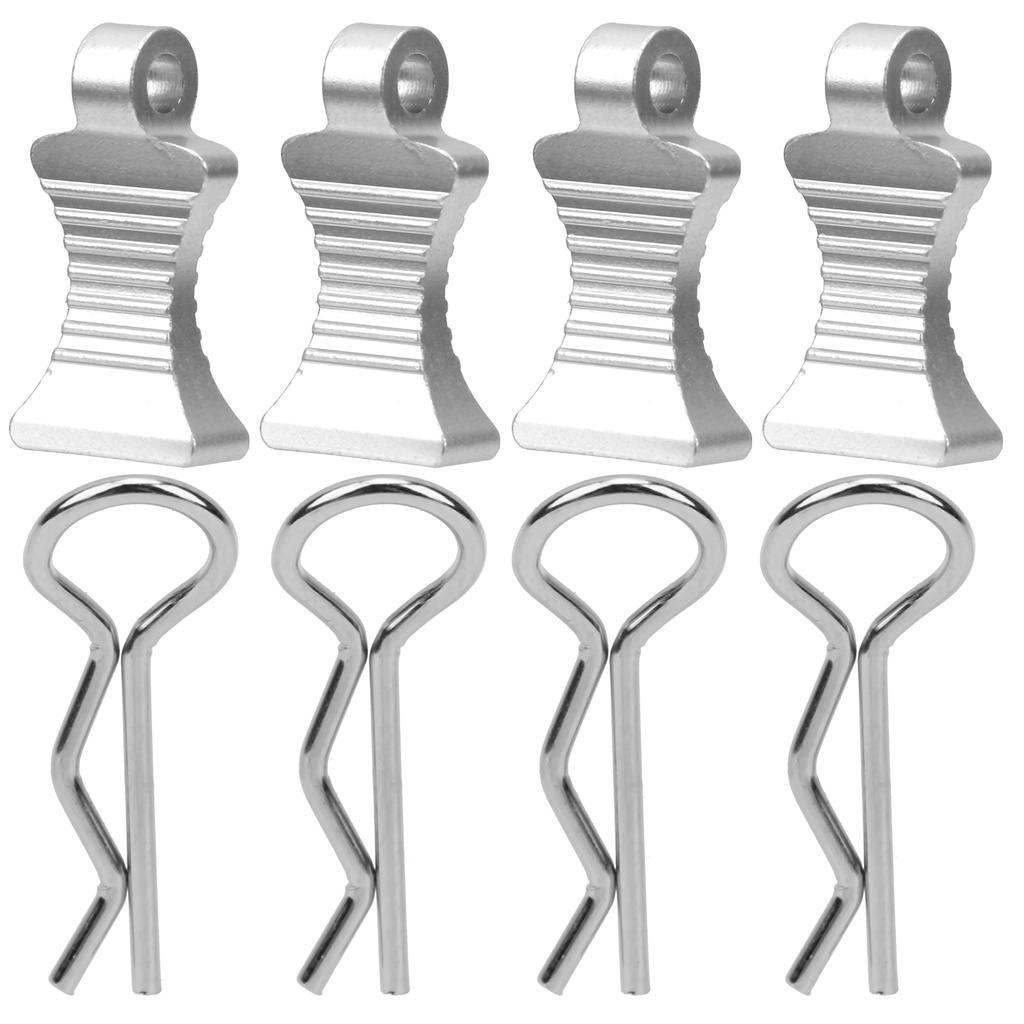 4pcs Aluminium Alloy RType Car Body Shell Clips Pin with Fixing Bracket for 1 10 RC Car(Blue )