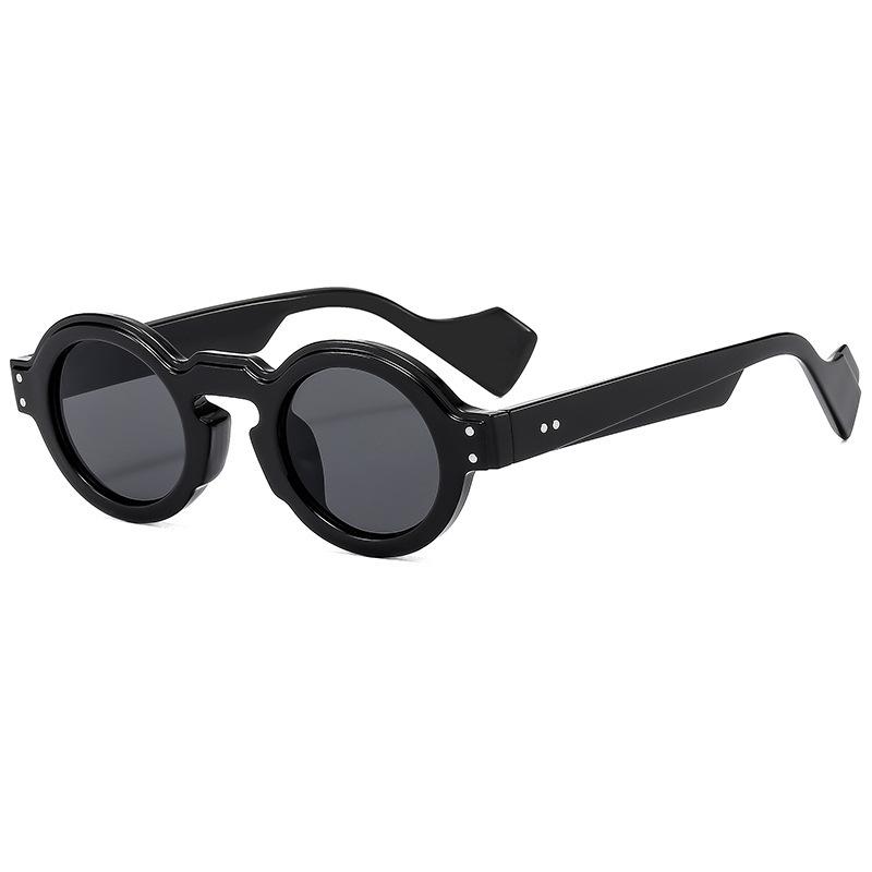 2025 European & American Round Frame Punk Sunglasses - Versatile Unisex Trendy Small Frames