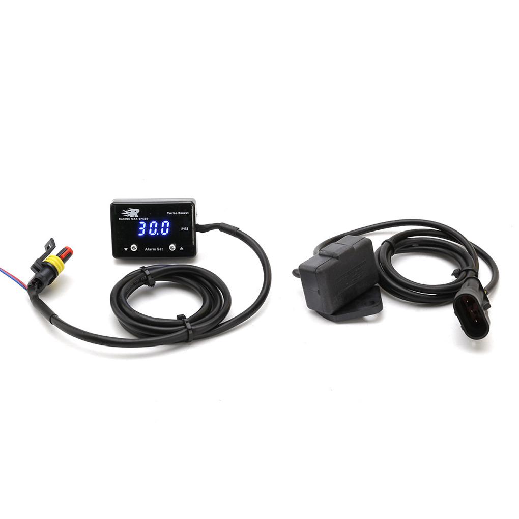 Universal Auto Digital Turbo Boost Gauge Blue LED Display -14~40PSI Pressure Meter IP-TBM-01