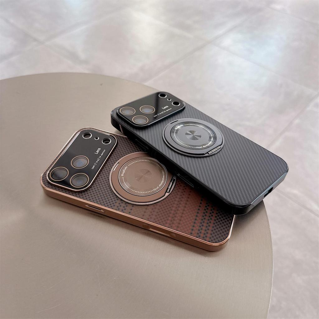 iPhone 17 Pro Max Carbon Fiber Magnetic Case with Large Window - Compatible with iPhone 16/17 Pro.