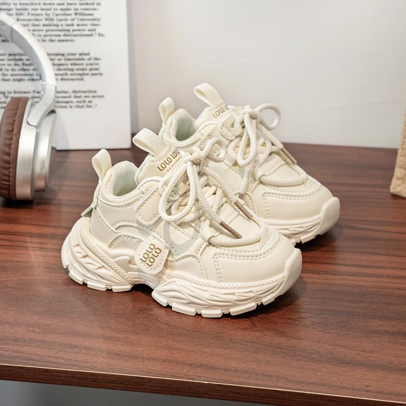 Solid Color Simple Unisex Kids Soft Sole Comfortable Casual Sports Chunky Dad Sneakers