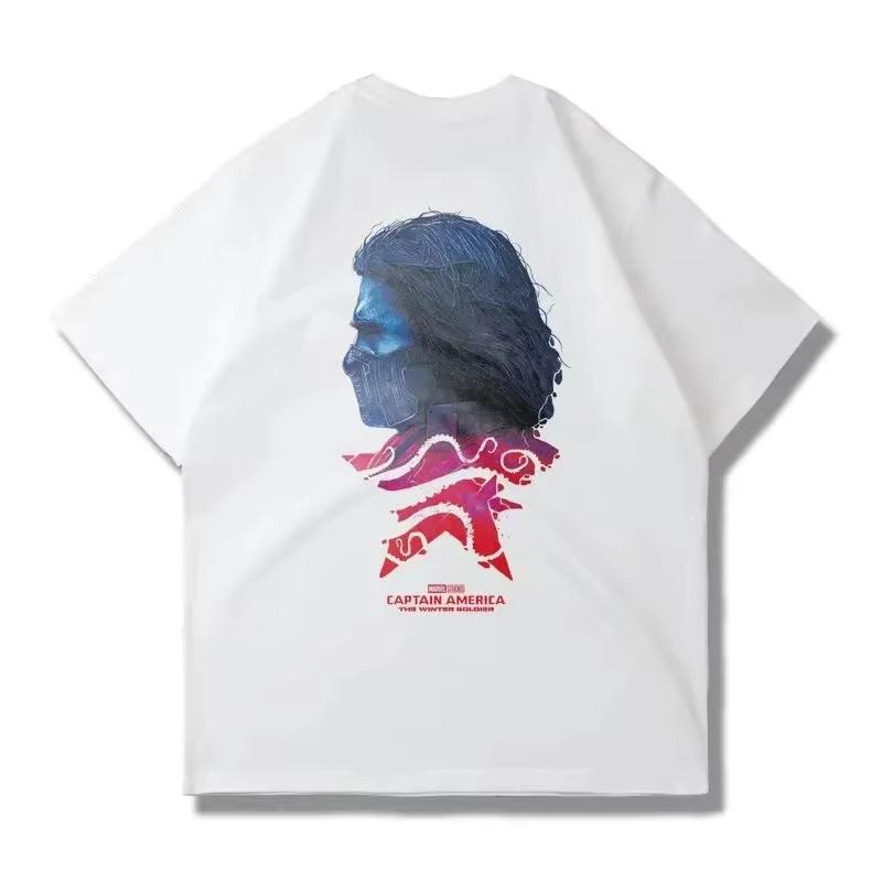 Marvel Winter Soldier T-shirt Features a Stylized Side Portrait from Captain America: The Winter Soldier for Fans of the Dark Anti-Hero 4XL