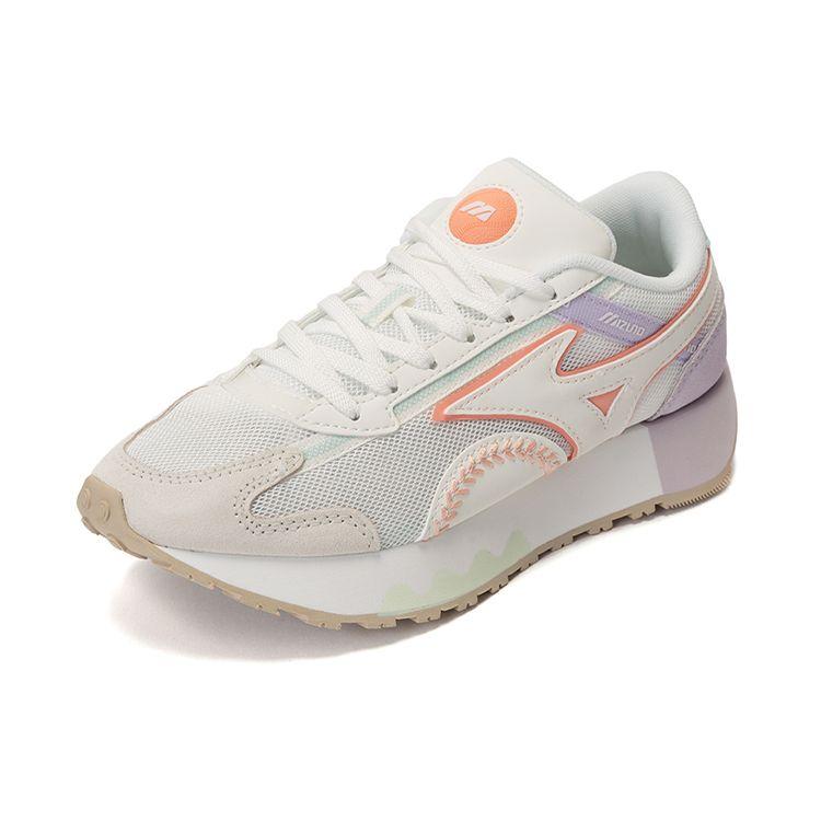 Mizuno Base Baseball Retro Low-Top Training Shoes Unisex Training Shoes White Purple Pink D1GH220504