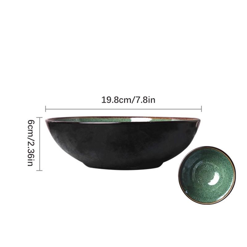 Ceramiczna miska na ryż, sałatkę, zupę w stylu skandynawskim, glazurowana piecowo, okrągłe naczynie, talerz obiadowy, zastawa stołowa, ceramiczny talerz restauracyjny