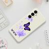 For Samsung Galaxy A17 5G Case Purple Butterfly Pattern Printing Straight Edge TPU Phone Back Cover