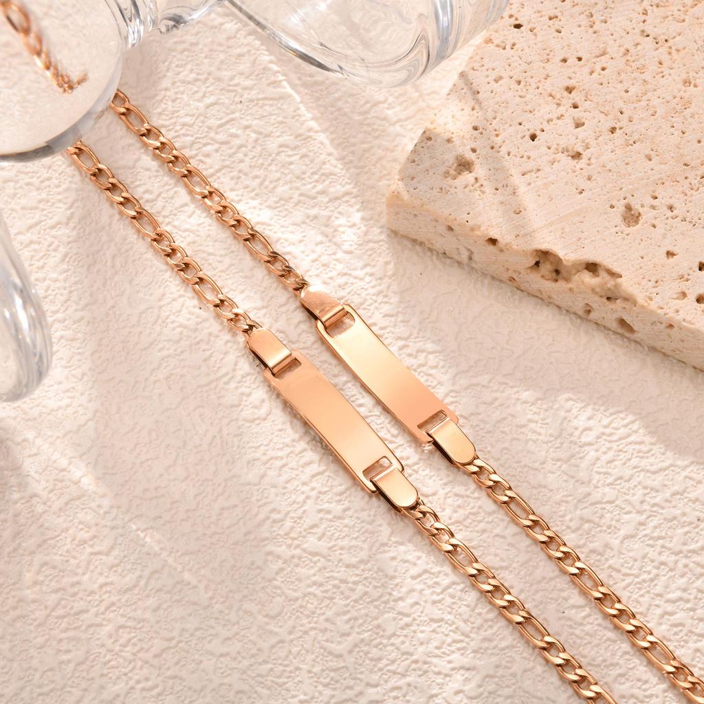 Bracelet Personnalisé Nom Date Gratuit pour Femmes, Acier Inoxydable Hypoallergénique, Bracelets Personnalisés Date Nom ID Anniversaire