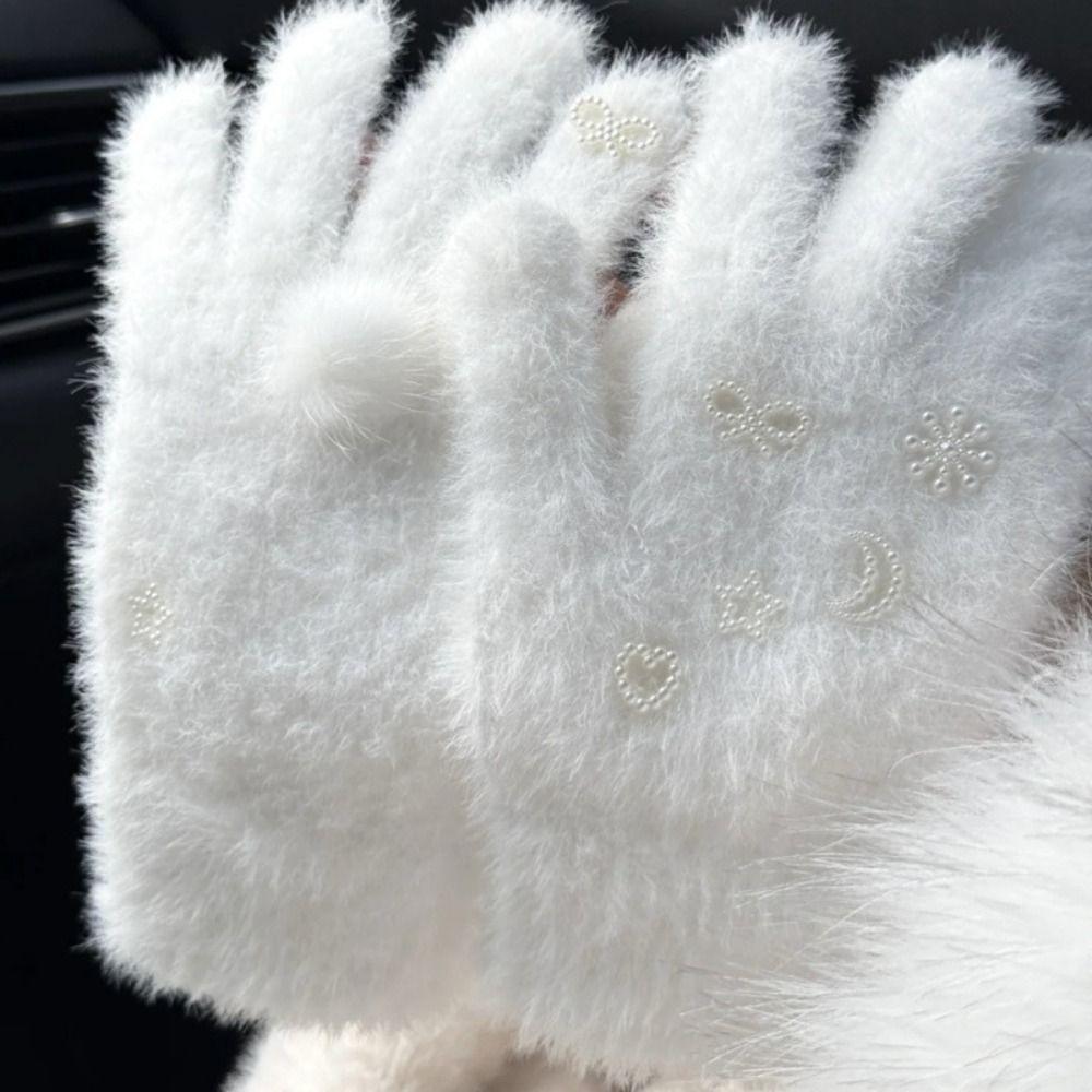 New Snow Ball Warm Gloves Thicken Stretch Mittens Korean Style Cartoon Skiing Gloves Winter