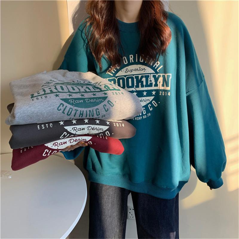 Letter Print Hoodie For Women With Thick Polyester Fabric Casual Fall Winter Fashion