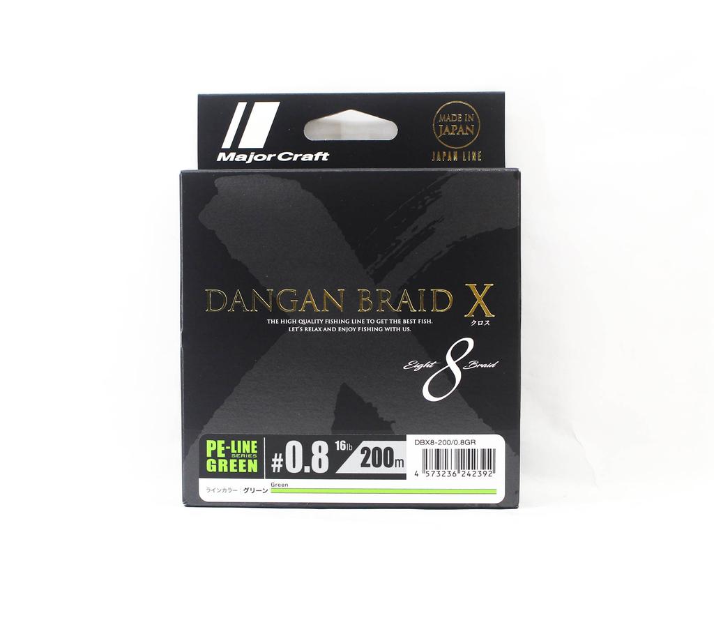 Major Craft Dangan Braid X Line X8 200m P.E 0.8 Green DBX8 200/0.8GR (2392)