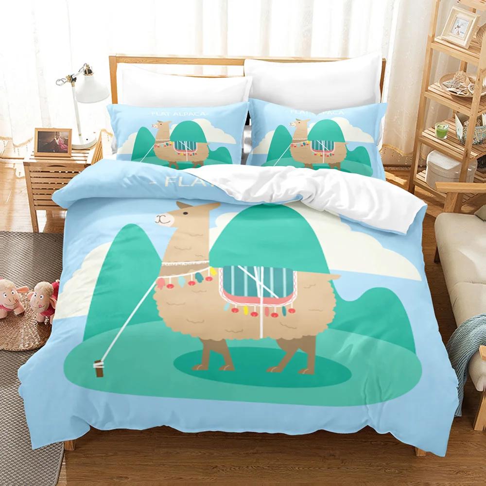Cartoon Goat Duvet Cover Cute Kawaii White Goat White Background For Children Girls Boys Gift For Bedroom Decoration Queen King