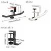 Carbon Steel Desk Edge Bag Hook Removable Adjustable Desk Headset Hanger Rotatable Punch-free Hanging Handbag Holder Office Desk