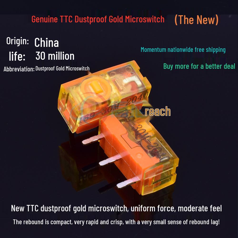 

TTC Dustproof Gold Mouse Micro Switch - Gold Alloy, Up to 100M Clicks, Esports Edition