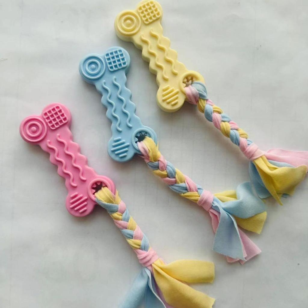 Durable TPR Teething Dog Toys for Golden Retrievers and Corgis - Bite-Resistant Cleaning Sticks and Balls