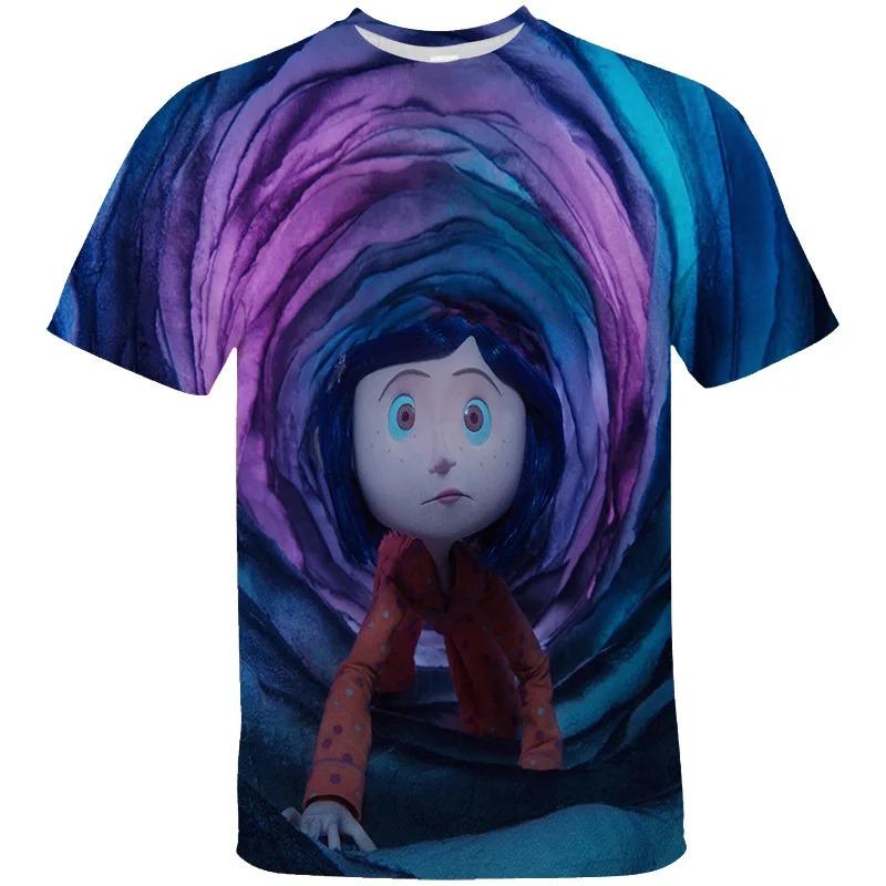 Maglietta Grafica Vintage Spettrale di Coraline Unisex Manica Corta