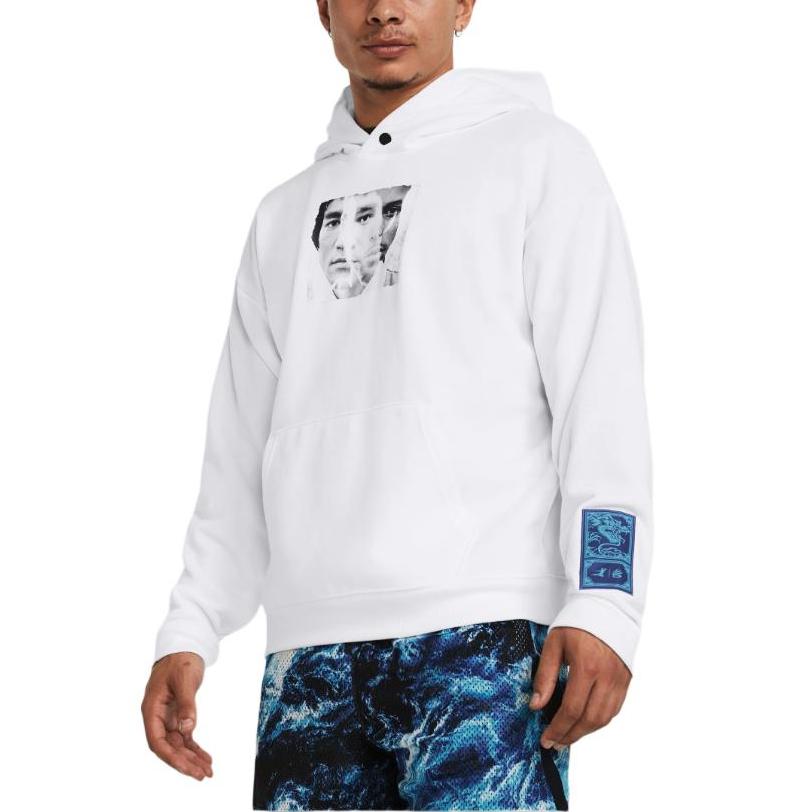 Under Armour X Bruce Lee Kollaboration UA Frühjahrskollektion Bruce Lee Charakter Print Hoodie Herren Hoodies Weiß 1385302-100