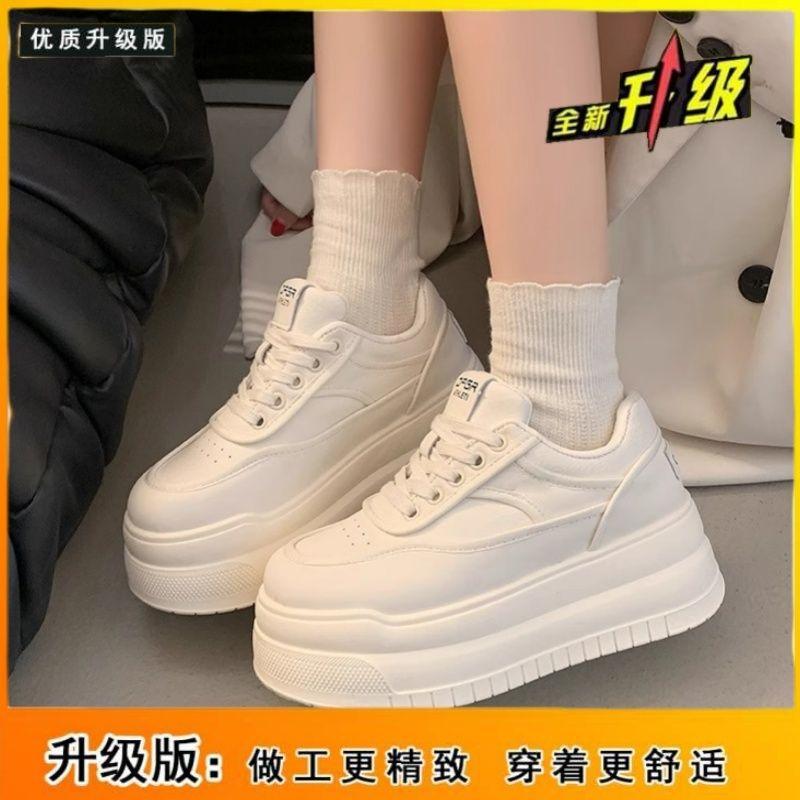 Thick-soled Little White Shoes for Women and Small People To Increase Their Height. New Student Leisure Sports Board Shoes In Spring and Autumn
