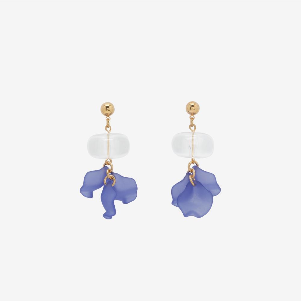 My Omelet Rough Flower Earrings Red