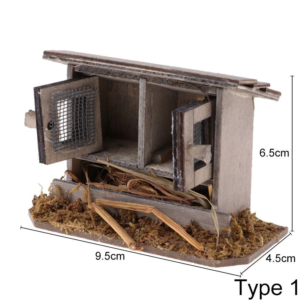 Playing House Home Decor Dollhouse Decoration Miniature Chicken Coop Outdoor Scene Model Dolls Accessories Wood Arch Bridge